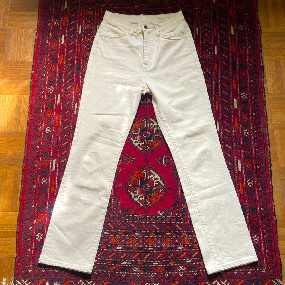 imogene + willie High-Rise Straight Leg Jeans in Cream - Picture 4 of 8